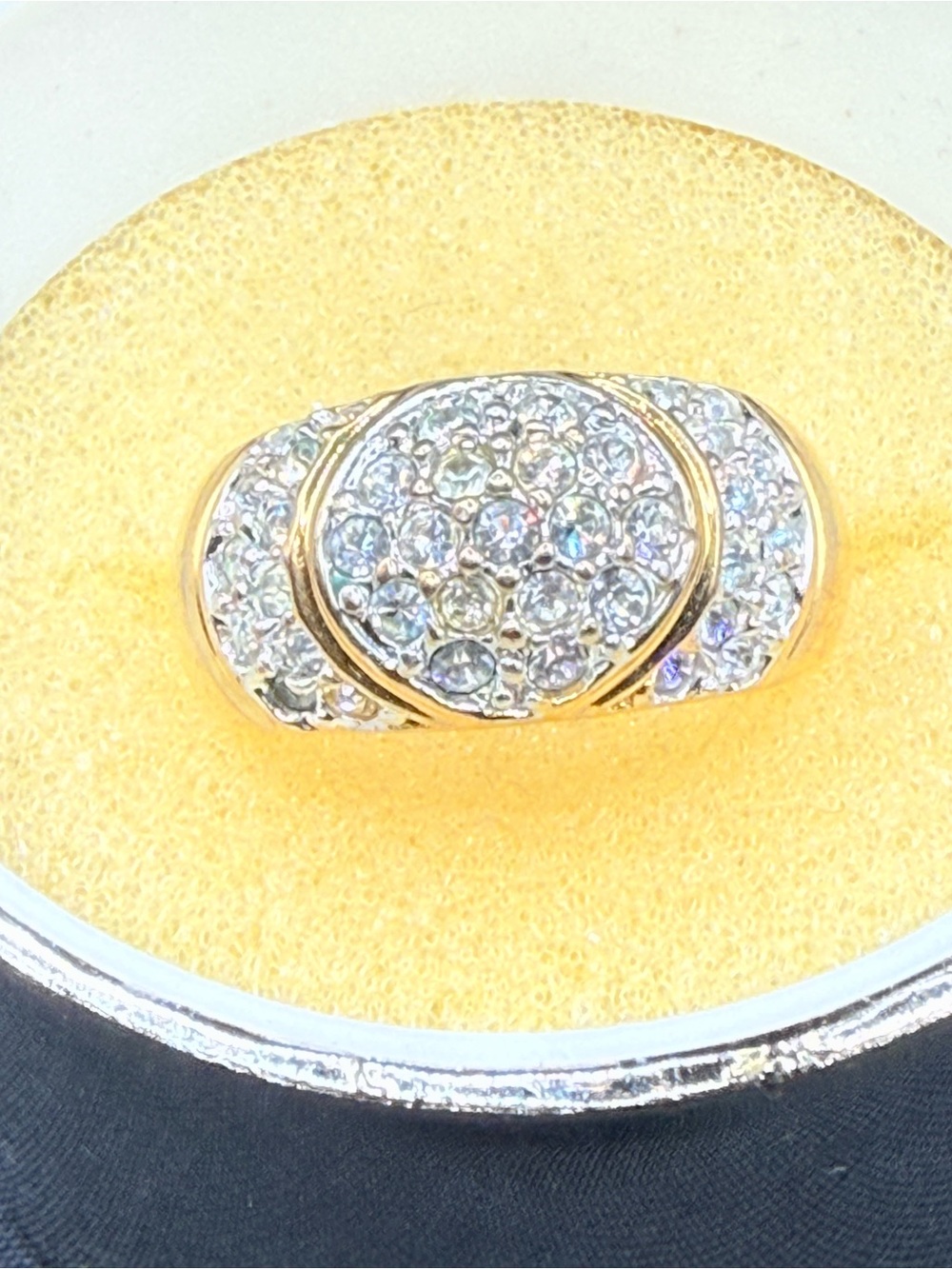 Gold-Tone Pavé Crystal Cluster Ring - Women's Fashion Jewelry